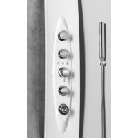 Polysan MOLA termostatický sprchový panel rohový 210x1300mm, bílá 80372