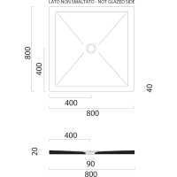 GSI Keramická sprchová vanička, čtverec 80x80x2cm, černá mat 46080826