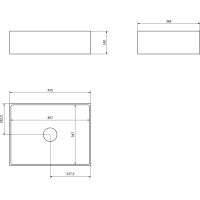 Sapho FORMIGO betonové umyvadlo na desku, 47, 5x36, 5cm, antracit FG116