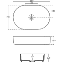 Isvea INFINITY OVAL keramické umyvadlo na desku, 55x36cm, bílá 10NF65055