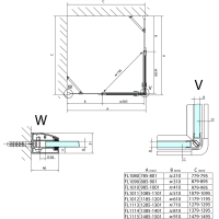 Polysan FORTIS LINE čtvercový sprchový kout 1200x1200 mm, rohový vstup FL1012LFL1012R