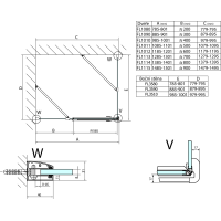 Polysan FORTIS LINE čtvercový sprchový kout 1000x1000 mm, L varianta FL1010LFL3510