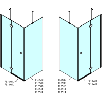 Polysan FORTIS LINE obdélníkový sprchový kout 800x1100 mm, R varianta FL1080RFL3511