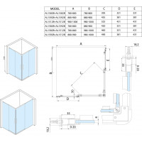 Polysan ALTIS LINE BLACK čtvercový sprchový kout 800x800 mm, rohový vstup, čiré sklo AL1582BAL1582B