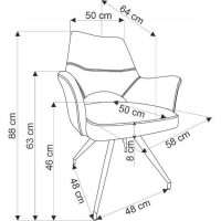 Jídelní otočná židle KAIA - béžová