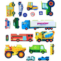 WOODLIKA Dřevěné puzzle Svět dopravních prostředků 18 dílků