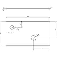 Sapho MINOR deska pod umývátko 40x22, 5cm, baterie vlevo, litý mramor, bílá MR400