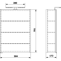 Sapho RIWA galerka s LED osvětlením, 50x70x17cm, dub alabama RIW050-0022