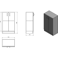 Aqualine SIMPLEX ECO nízká skříňka 50x86x30cm SIME540