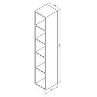 Sapho ESPACE otevřená policová skříňka 30x172x32cm, dub stříbrný ESC160-1111