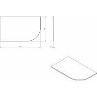 Sapho PULSE deska Rockstone 755x12x455mm, levá, bílá mat BM750-0101