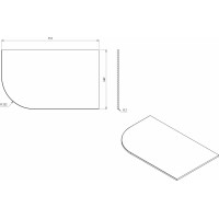 Sapho PULSE deska Rockstone 755x12x455mm, pravá, bílá mat BM760-0101