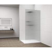 Polysan ESCA WHITE MATT jednodílná sprchová zástěna k instalaci ke stěně, sklo Flute, 700 mm ES1370-03