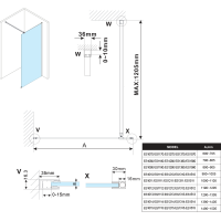 Polysan ESCA CHROME jednodílná sprchová zástěna k instalaci ke stěně, sklo Marron, 800 mm ES1580-01