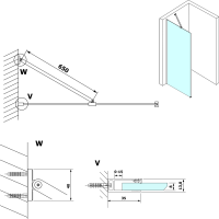 Gelco VARIO rohová vzpěra 650mm, bílá mat GX2015