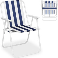 Turistická skládací židle ALAN  - tmavě modrá/bílá