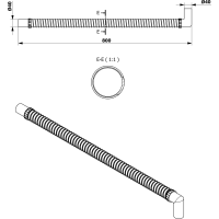 Bruckner FLEXY ohebná propojovací trubka, L-80cm, koleno 40/40mm 164.321.0