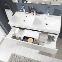 Koupelnová skříňka s keramickým umyvadlem AIRA 101 cm - bílá
