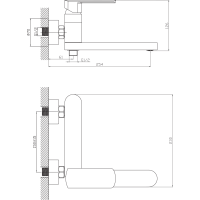 Sapho MIXONA nástěnná vanová baterie, otočné ramínko, chrom MG211