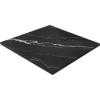 Sprchová SMC vanička REA MAGNUM CARRARA BLACK 90x90 cm - imitace kamene - černá