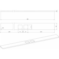 Sapho ABELINE police rockstone 1000mm, 2x otvor, bílá mat AB102-0101