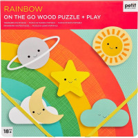 Petit Collage Robustní dřevěné puzzle Rainbow