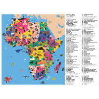 Mudpuppy Zeměpisné puzzle Mapa Afriky 70 dílků