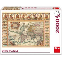 Dino Puzzle Historická mapa světa 2000 dílků