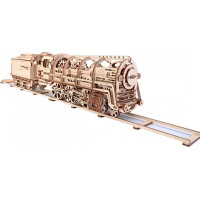 Ugears 3D dřevěné mechanické puzzle Parní lokomotiva 4-6-0 s tendrem