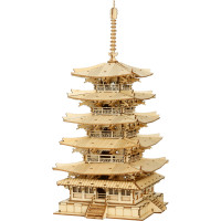 RoboTime dřevěné 3D puzzle Pětipatrová pagoda