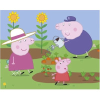 Dino Dřevěné obrázkové kostky Peppa pig Veselý den 20 kostek