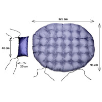 Voděodolný polštář do zahradního houpacího křesla - šedý