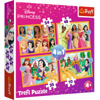 TREFL Puzzle Disney princezny: Pohádkové příběhy 4v1 (35,48,54,70 dílků)