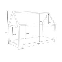 Dětská domečková Montessori postel z masivu borovice VERONIKA - 200x90 cm - PŘÍRODNÍ BOROVICE