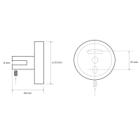 Sapho X-ROUND skleněná police 200mm, chrom/mléčné sklo XR009-02