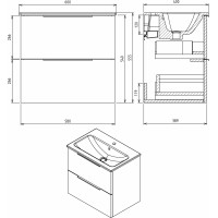 Sapho Koupelnový set CIRASA 60, dub stříbrný KSET-052