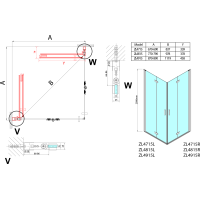 Polysan ZOOM čtvercový sprchový kout 900x900mm, rohový vstup ZL4915L-02