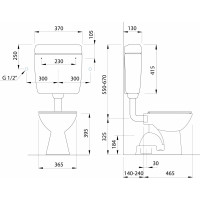 CREAVIT WC kombi, dvojtlačítko 4, 5/6l, spodní odpad, bílá TP3406