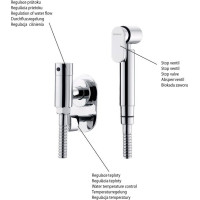 Sapho Podomítkový bidetový ventil s regulátorem teploty a bidetovou sprškou, chrom JS121-01