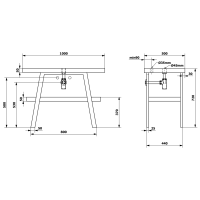 Sapho TWIGA umyvadlový stolek 100x72x50 cm, černá mat/dub Rover VC442-100-4