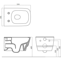 Závěsné WC BELLO Rimless s podomítkovou nádržkou a tlačítkem Schwab, bílá 100214-SET5