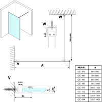 Gelco VARIO WHITE jednodílná sprchová zástěna k instalaci ke stěně, matné sklo, 1100 mm GX1411GX1015