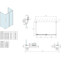 Polysan LUCIS LINE třístěnný sprchový kout 1200x700x700mm L/P varianta DL1215DL3215DL3215