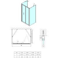 Polysan EASY třístěnný sprchový kout 900x900mm, skládací dveře, L/P varianta, čiré sklo EL1990EL3315EL3315