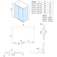 Polysan ALTIS obdélníkový sprchový kout 1100x900 mm, L/P varianta AL3915CAL6015C