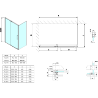 Polysan ROLLS obdélníkový sprchový kout 1200x900 mm, L/P varianta, čiré sklo RL1215RL3315