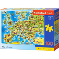 CASTORLAND Puzzle Mapa Evropy 100 dílků