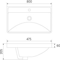 Koupelnová skříňka s keramickým umyvadlem SIENA 81 cm