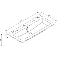 Koupelnová skříňka s umyvadlem z litého mramoru SIENA 101 cm - pro 2 baterie