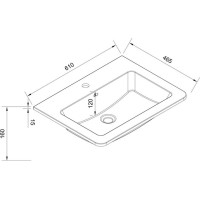 Koupelnová skříňka s umyvadlem z litého mramoru SIENA 61 cm